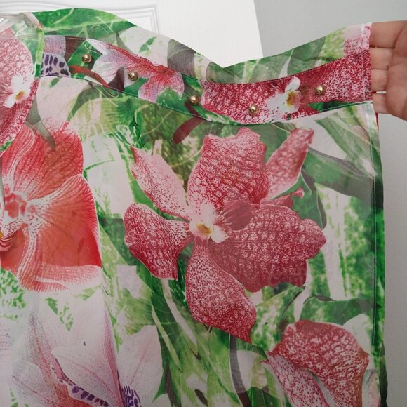 JENNIFER LOPEZ - Floral Scarf Top - Large - Picture 5 of 6